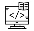 black and white icon for web development