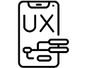 black and white icon for ux on phone