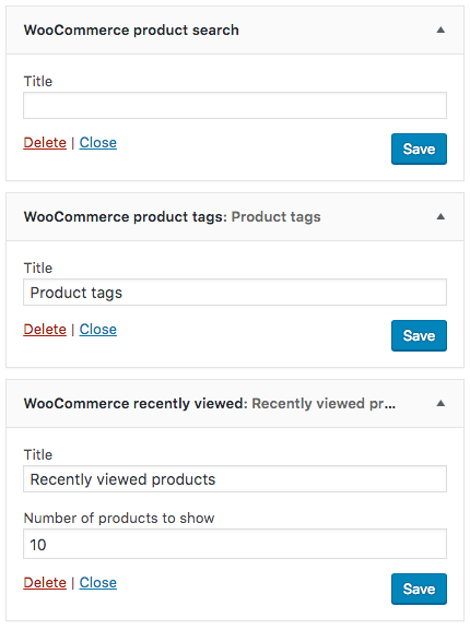 WooCommerce Widget Search Tags Recently Viewed