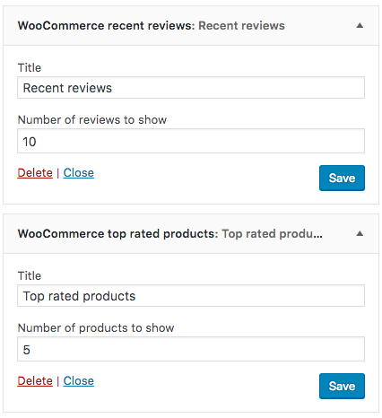 WooCommerce Widgets Recent Reviews Top Rated