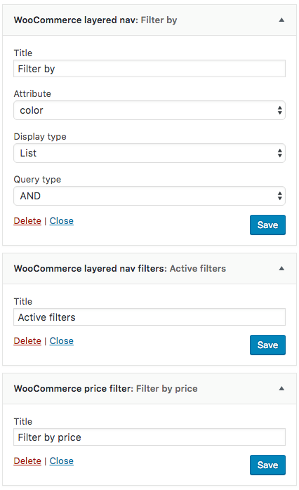 WooCommerce Widgets Layered Nav Price Filters