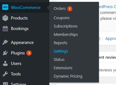 WooCommerce Menu Settings