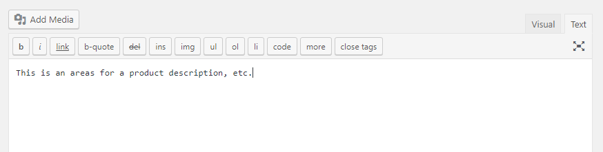 WooCommerce Regular Product Description