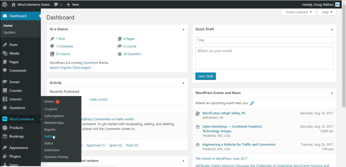 WooCommerce Settings