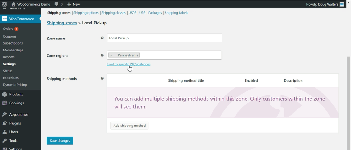 WooCommerce Limit Specific ZIP