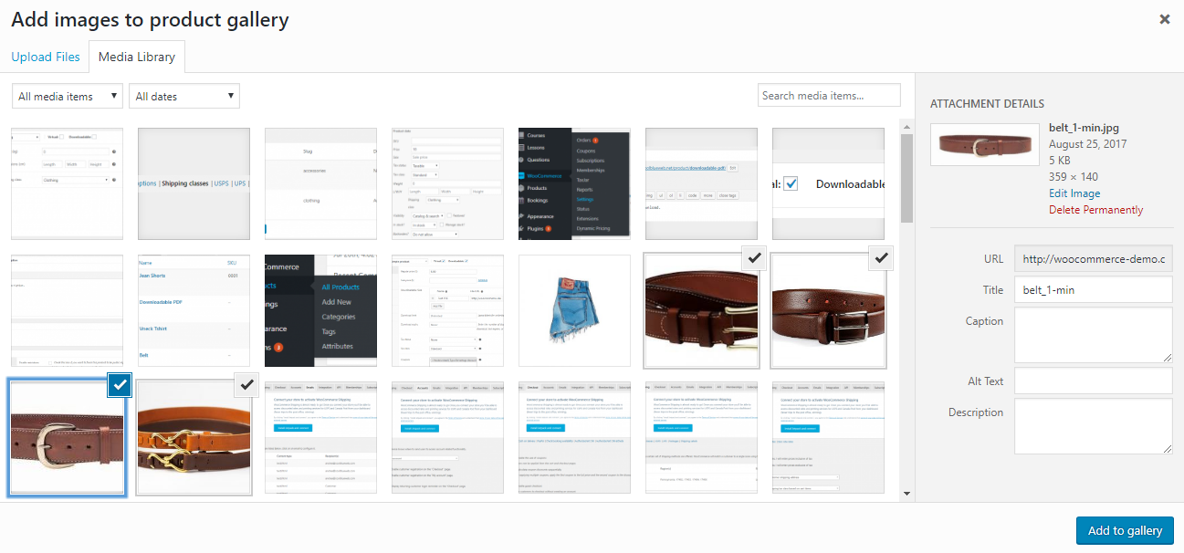 WooCommerce Add Images to Gallery