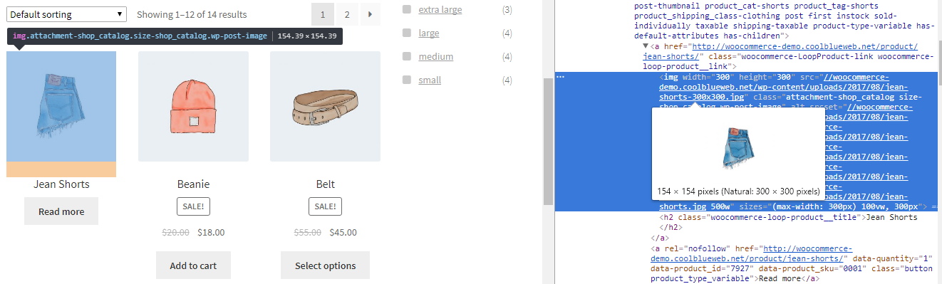 Natural Image Sizing Inspect