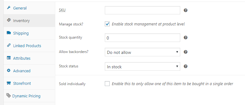 Inventory Woo Product Info