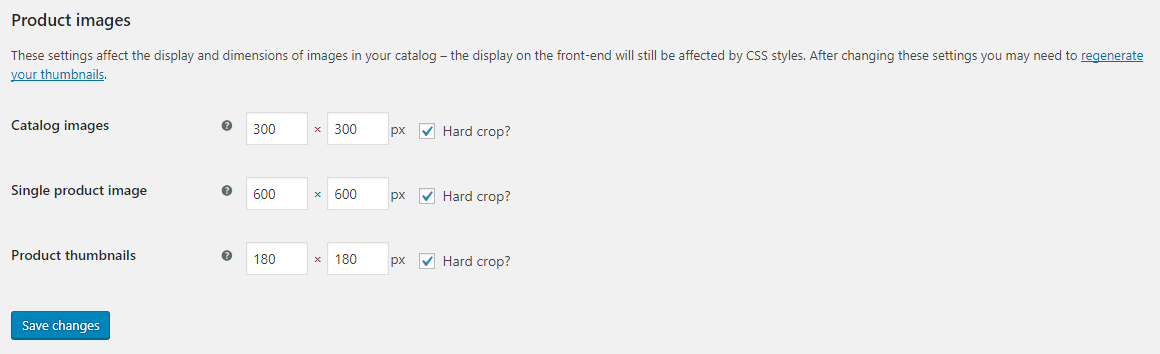 WooCommerce Product Image Sizing