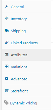 Attributes Variable Product