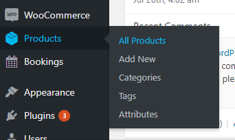 WooCommerce Products Menu Sidebar