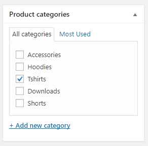 Product Categories Tshirts Selection
