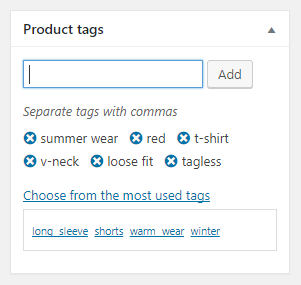 Product Tags Menu Woo
