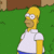 homer backing into bush to hide