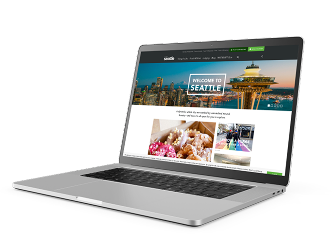 visit seattle website on laptop on testimonials section