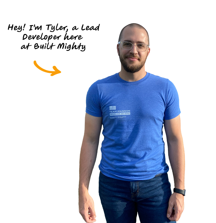 built mighty developer tyler for website design page