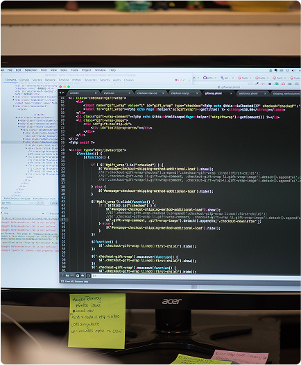 photo of code on computer of a custom laravel project