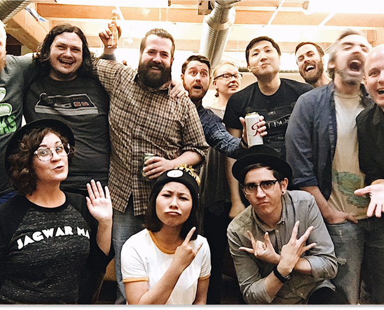 built mighty team acting silly 